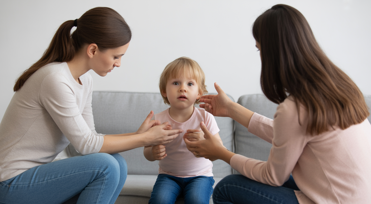 Parent participating in ABA therapy training session with child in Muscatine