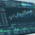 High-quality professional photograph of a cryptocurrency trading interface displaying graphs and price charts representing crypto exchange liquidity